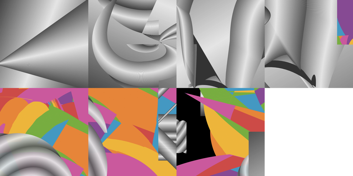 The album artwork for each of the 7 “discs” of 7G